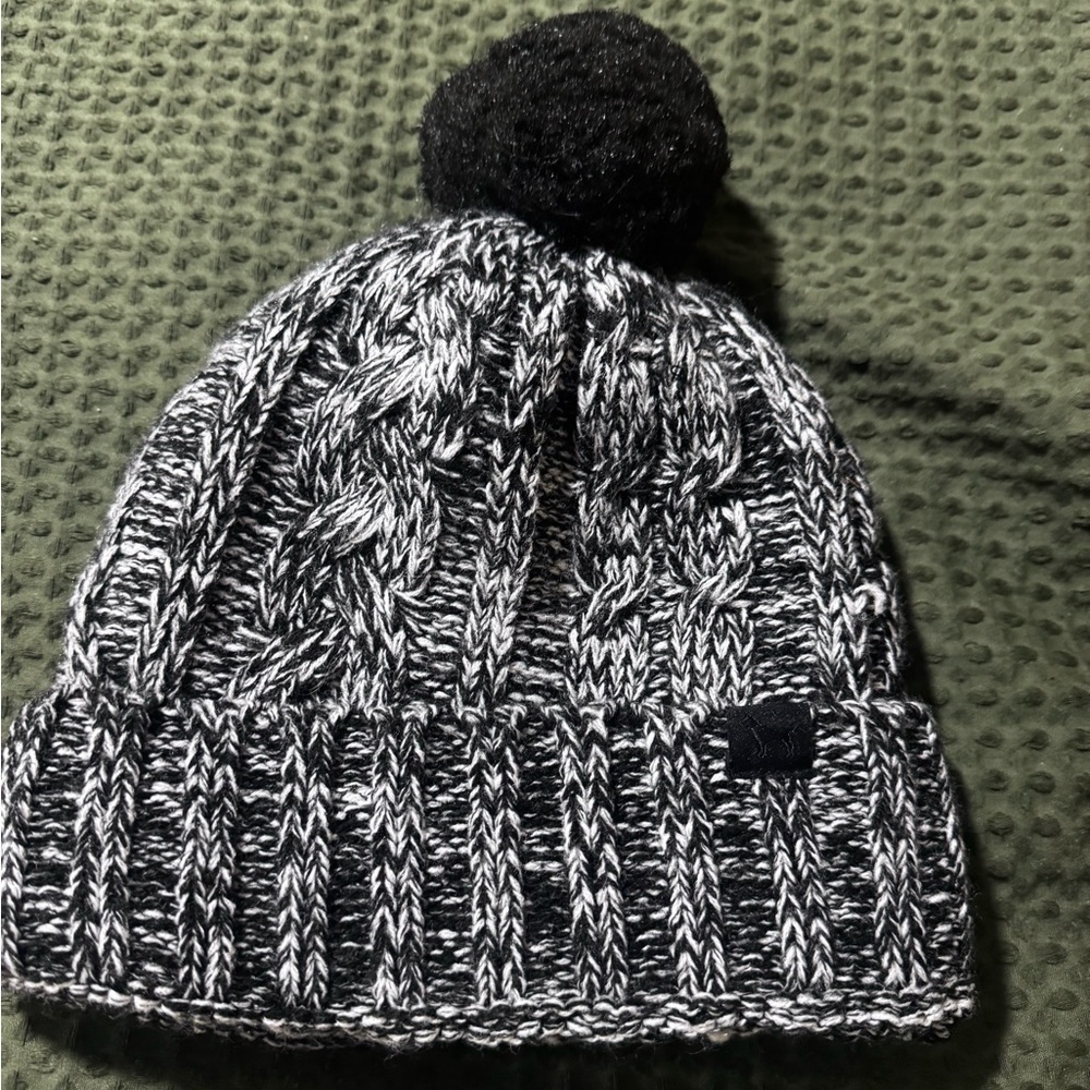 Victoria's Secret Black and White Knit Hat